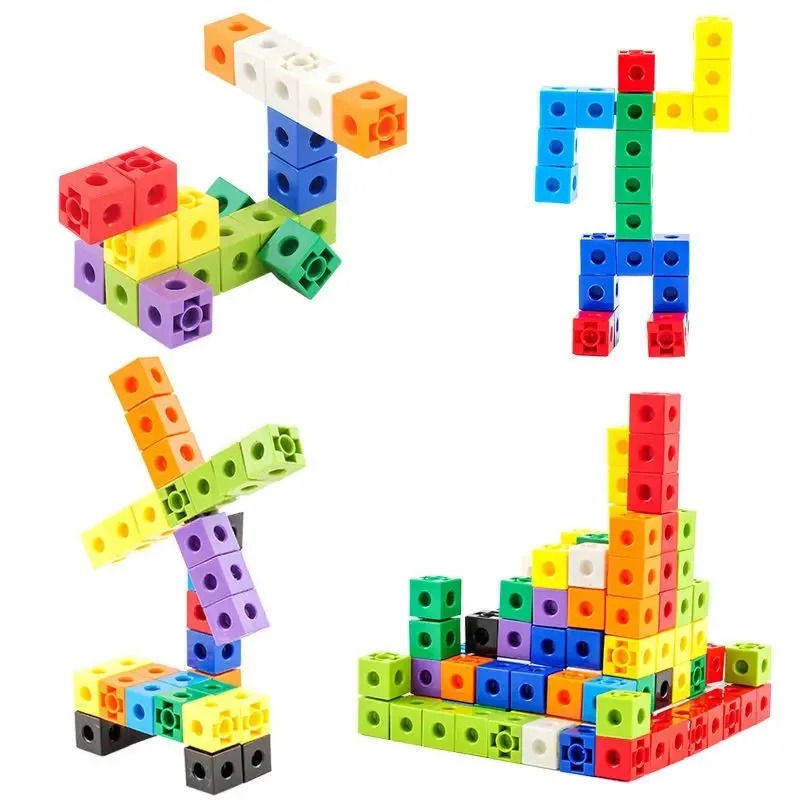 Brain Teaser Cube - Zestaw 100 Klocków Łączących, Pomoce Matematyczne,