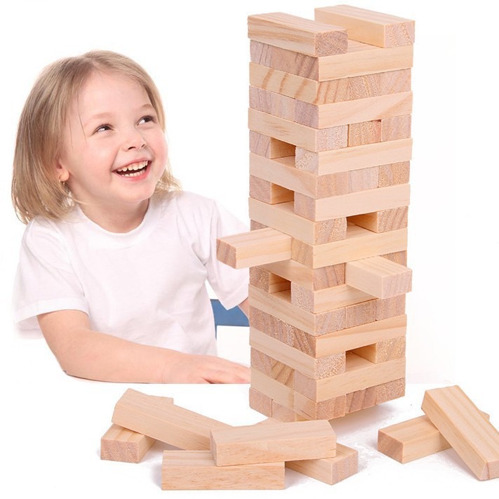 Kids Education Login - Naturalne drewniane klocki do układania, zabawka