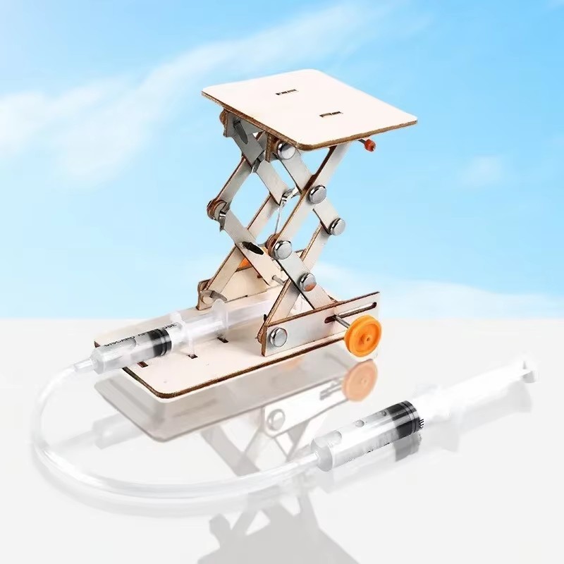 Kids Education Login - Platforma hydrauliczna z drewna w kolorze